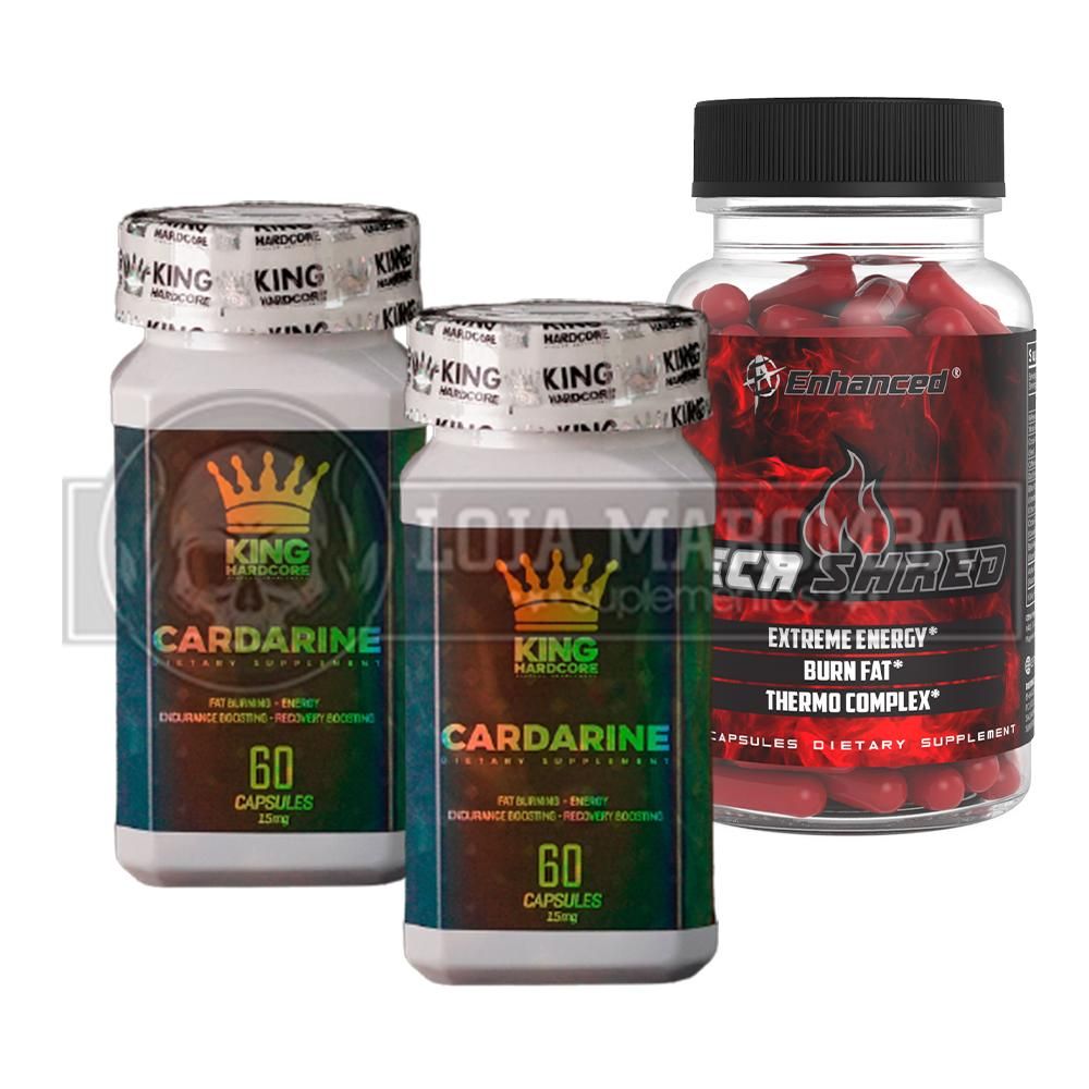 2 X Cardarine 15mg (60 cápsulas) - King Hardcore + Grátis Eca Shred (60 Caps) - Enhanced Athlete