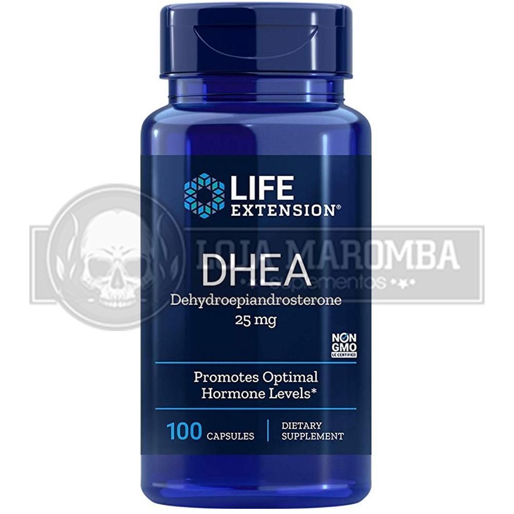 2 Unidades DHEA 25mg (100 caps) - Life Extension (Envio Internacional Grátis)