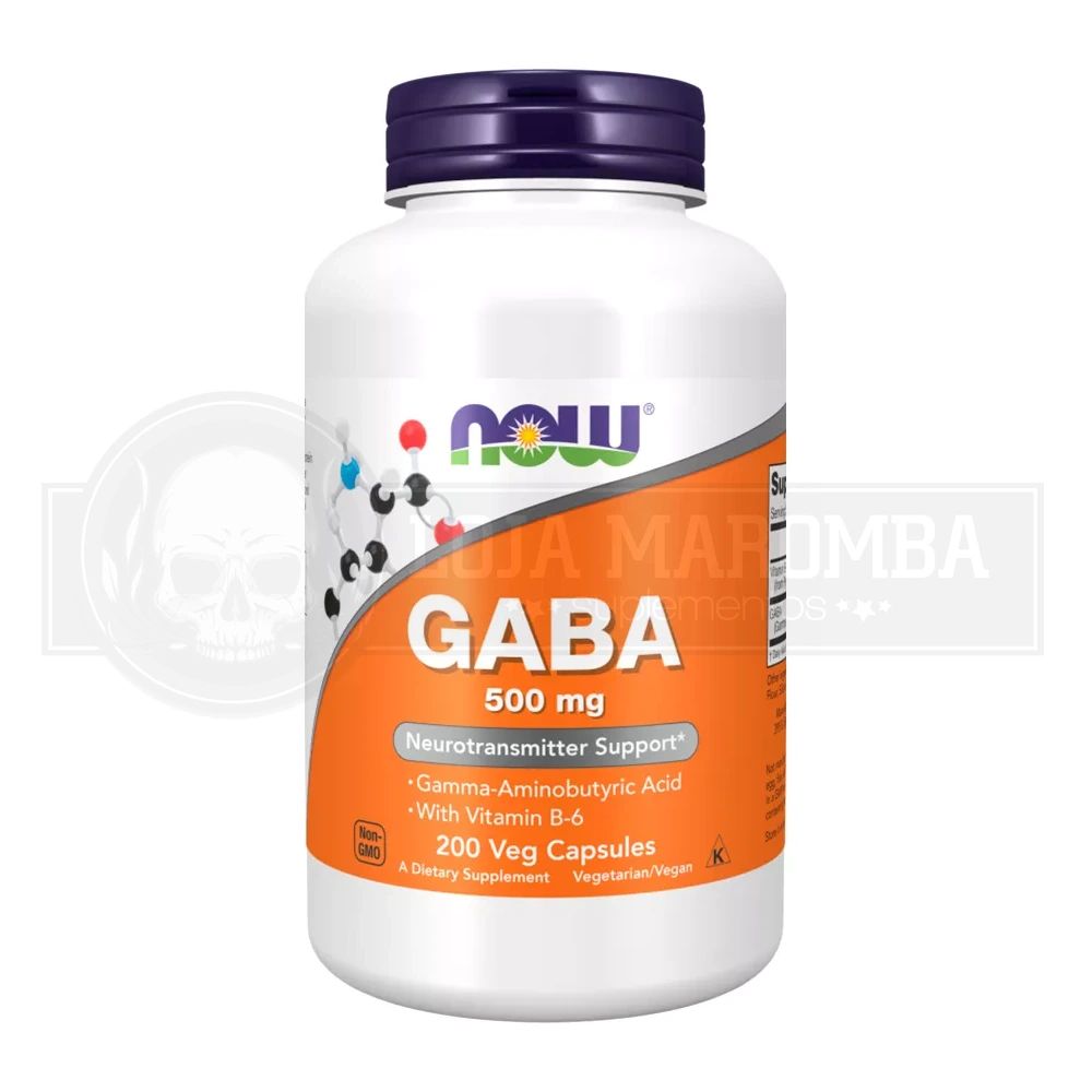 Gaba 500mg + Vitamina B6 (200 caps) - Now Foods