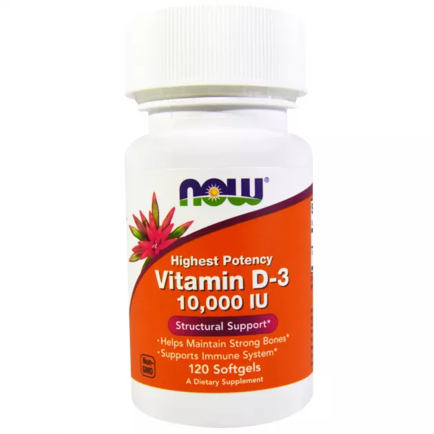 Vitamina D-3 Now 10.000 Iu (120 Capsulas) - Now Foods