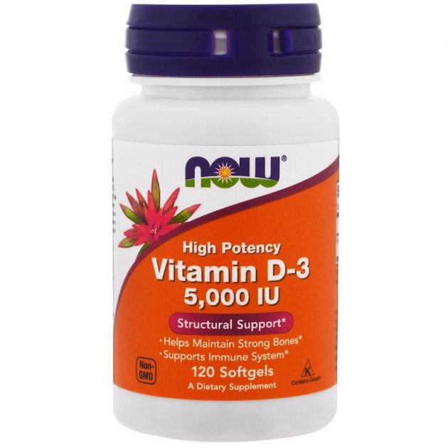 Vitamina D-3 Now 5000 Iu (120 Capsulas) - Now Foods