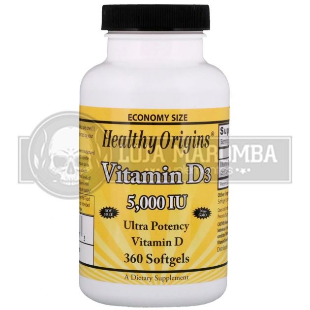 Vitamina D3 5000ui (360 Softgels) -  Healthy Origins