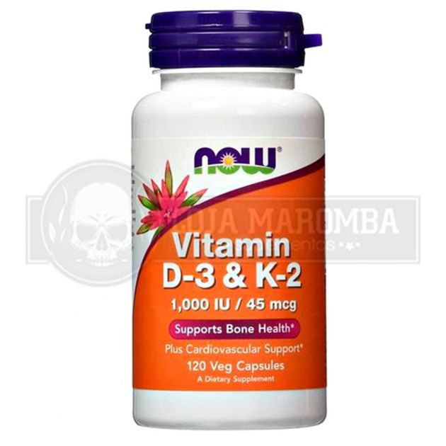 Vitamina D3 + K2 (120 caps) Now Foods