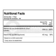 Vitamina D3 + K2 (120 caps) Now Foods